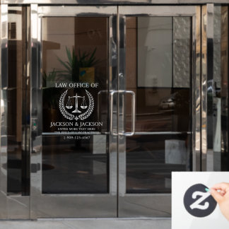 Autocollant Pour Fenêtre Personnaliser Lawyer Law Office Détaillé Avant Arg