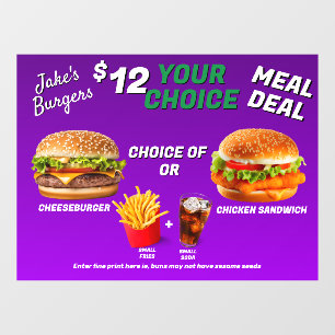 Autocollant Pour Fenêtre Personnaliser le Burger Restaurant Offre Groupée P