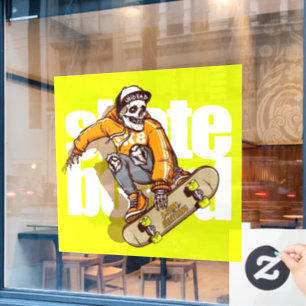 Autocollant Pour Fenêtre Personnaliser le logo de crâne de skateur pour la