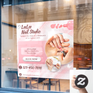 Autocollant Pour Fenêtre Personnaliser le publicitaire de salon d'ongles mo