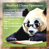 Autocollant Pour Fenêtre Personnaliser Lecture Panda Optométrie Bureau avan (Feuille 2)