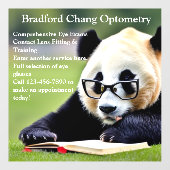 Autocollant Pour Fenêtre Personnaliser Lecture Panda Optométrie Bureau avan (Feuille)