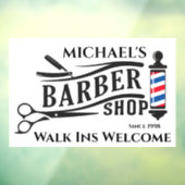 Autocollant Pour Fenêtre Personnaliser l'enseigne de salon de coiffure géné (Feuille 3)