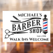 Autocollant Pour Fenêtre Personnaliser l'enseigne de salon de coiffure géné (Feuille 2)