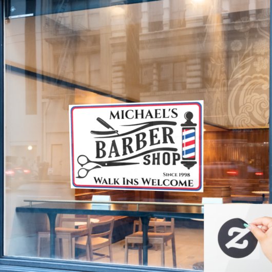 Autocollant Pour Fenêtre Personnaliser l'enseigne générique de salon de coi (Fenêtre de café)