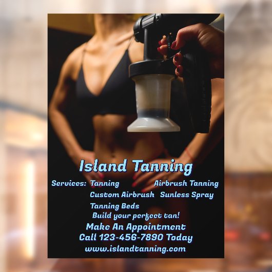 Autocollant Pour Fenêtre Personnaliser l'entreprise de cabine de bronzage a (Feuille 2)