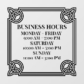 Autocollant Pour Fenêtre Personnaliser les heures d'ouverture ornementales  (Feuille)