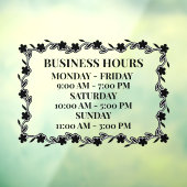 Autocollant Pour Fenêtre Personnaliser les heures d'ouverture Porte florale (Feuille 3)