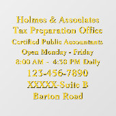 Autocollant Pour Fenêtre Personnaliser les informations génériques de l'ent (Feuille)