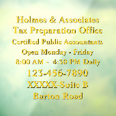 Autocollant Pour Fenêtre Personnaliser les informations génériques de l'ent (Feuille 3)