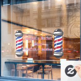 Autocollant Pour Fenêtre Personnaliser les mâts de salon de coiffure pour h