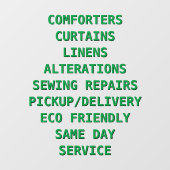 Autocollant Pour Fenêtre Personnaliser les services de nettoyage à sec avan (Feuille)