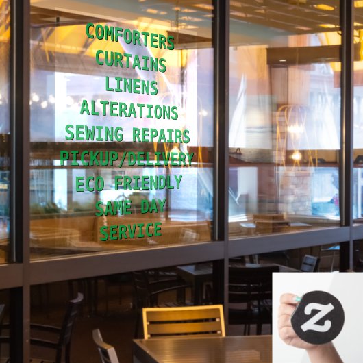 Autocollant Pour Fenêtre Personnaliser les services de nettoyage à sec avan (Fenêtre du restaurant)