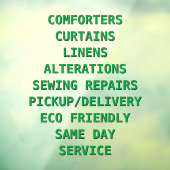 Autocollant Pour Fenêtre Personnaliser les services de nettoyage à sec avan (Feuille 3)