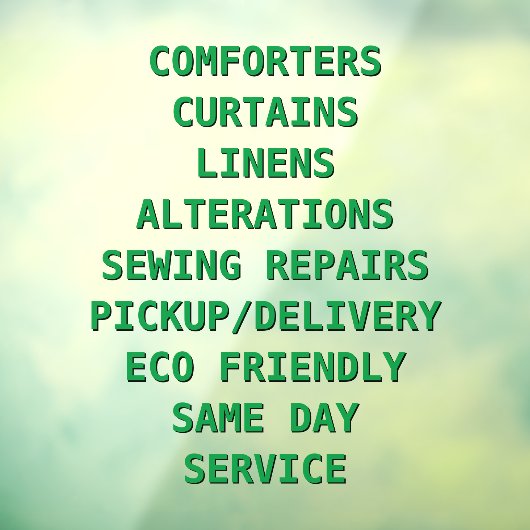 Autocollant Pour Fenêtre Personnaliser les services de nettoyage à sec avan (Feuille 3)