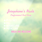 Autocollant Pour Fenêtre Personnaliser les services de salon d'onglerie Les (Feuille 3)