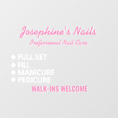 Autocollant Pour Fenêtre Personnaliser les services de salon d'onglerie Les (Feuille)