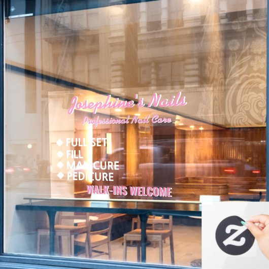 Autocollant Pour Fenêtre Personnaliser les services de salon d'onglerie Les (Fenêtre de café)
