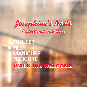 Autocollant Pour Fenêtre Personnaliser les services d'un salon de manucure 