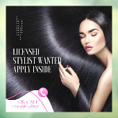 Autocollant Pour Fenêtre Personnaliser Licence Hair Stylist Recherché Appli (Feuille 3)