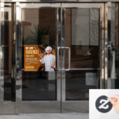 Autocollant Pour Fenêtre Personnaliser Maintenant Location Sous Chef Restau (Porte de bureau)