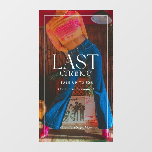 Autocollant Pour Fenêtre Personnaliser minimal moderne 90s Mode Vente Clear (Feuille)