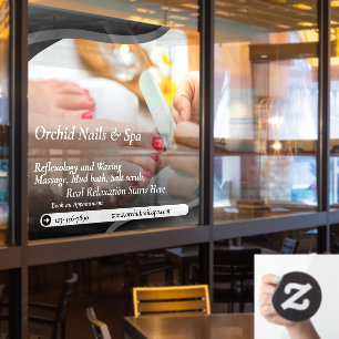 Autocollant Pour Fenêtre Personnaliser Onglerie Spa Pédicure Tranquille 