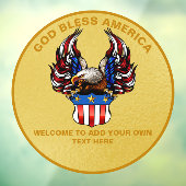 Autocollant Pour Fenêtre Personnaliser Patriotic Eagle USA Drapeau or (Feuille 3)