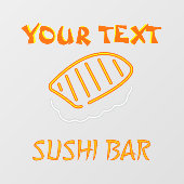 Autocollant Pour Fenêtre Personnaliser Personnaliser Sushi Bar Faux Neon (Feuille)