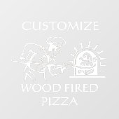 Autocollant Pour Fenêtre Personnaliser Pizza Chef Feu Brick Four Pizzeria (Feuille)