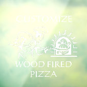 Autocollant Pour Fenêtre Personnaliser Pizza Chef Feu Brick Four Pizzeria (Feuille 3)