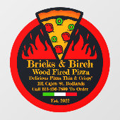 Autocollant Pour Fenêtre Personnaliser Pizza Fabriquée en bois Restaurant P (Feuille)