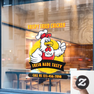 Autocollant Pour Fenêtre Personnaliser Poulet Frit Croustillant Avant Génér