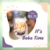 Autocollant Pour Fenêtre Personnaliser Prix Boba Milk Bubble Tea (Feuille 3)