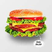 Autocollant Pour Fenêtre Personnaliser Prix Double Cheeseburger Deluxe Adve (Feuille)