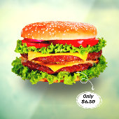 Autocollant Pour Fenêtre Personnaliser Prix Double Cheeseburger Deluxe Adve (Feuille 3)