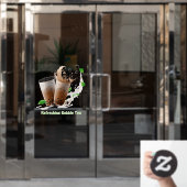 Autocollant Pour Fenêtre Personnaliser Rafraîchir Boba bulle Thé Advert ava (Porte de bureau)