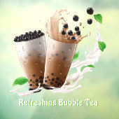 Autocollant Pour Fenêtre Personnaliser Rafraîchir Boba bulle Thé Advert ava (Feuille 3)