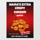 Autocollant Pour Fenêtre Personnaliser Restaurant à aile de poulet Grande p (Feuille)