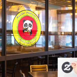 Autocollant Pour Fenêtre Personnaliser Restaurant Chinois Nouilles Ours Pan