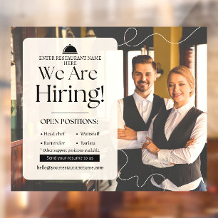 Autocollant Pour Fenêtre Personnaliser Restaurant Élégant Nous Recrutons du