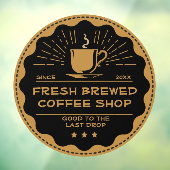 Autocollant Pour Fenêtre Personnaliser Rustic Coffee Shop Cup Business Fron (Feuille 3)