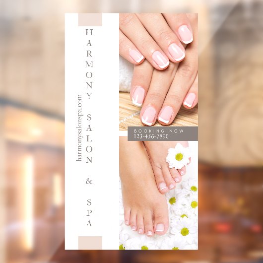 Autocollant Pour Fenêtre Personnaliser Salon à ongles Pedicure clous grands (Feuille 2)