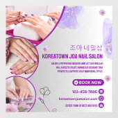 Autocollant Pour Fenêtre Personnaliser Salon à ongles violet et blanc moder (Feuille)