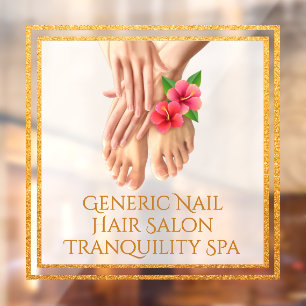 Autocollant Pour Fenêtre Personnaliser Salon De Coiffure Et Ongles Génériqu