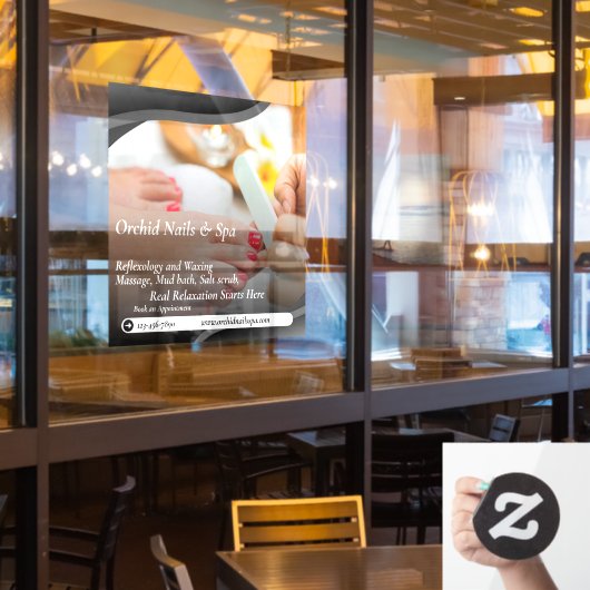 Autocollant Pour Fenêtre Personnaliser Salon de manucure Spa Pédicure Tranq (Fenêtre du restaurant)