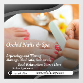 Autocollant Pour Fenêtre Personnaliser Salon de manucure Spa Pédicure Tranq (Feuille)