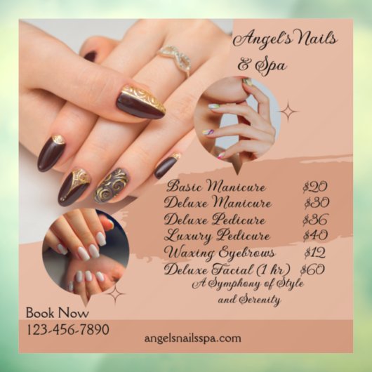 Autocollant Pour Fenêtre Personnaliser Salon Spa avec prix (Feuille 3)