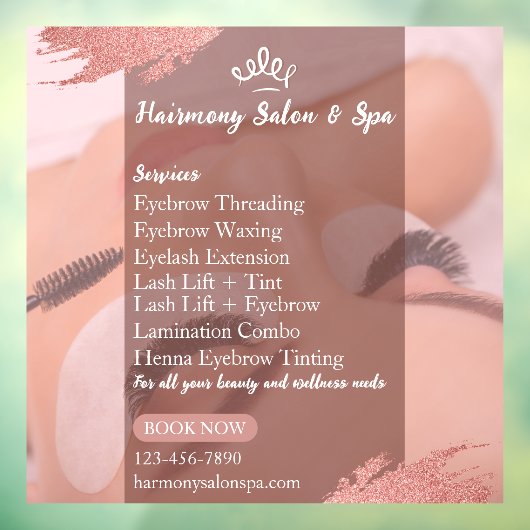 Autocollant Pour Fenêtre Personnaliser Salon Spa Cils Extensions de Cils Se (Feuille 3)