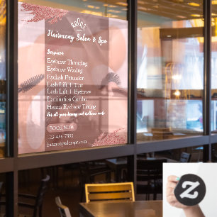 Autocollant Pour Fenêtre Personnaliser Salon Spa Lashes Services